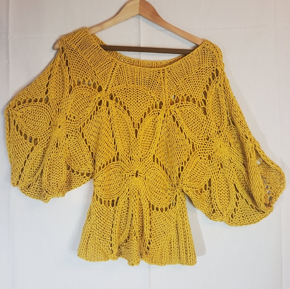 Lumiere Yellow Floral Knit Sweater - Picture 6 of 8